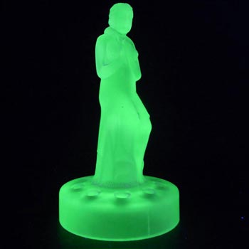 Sowerby Art Deco Uranium Green Glass Nude Lady Figurine