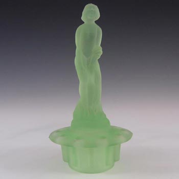 Müller & Co 'September Morn' Art Deco Uranium Glass Lady Figurine