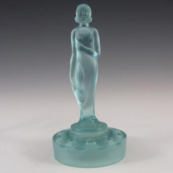 Müller & Co Art Deco Uranium Glass Nude Lady Figurine