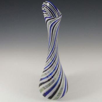 Murano 1950's Zanfirico Lattice Filigree Glass Vase