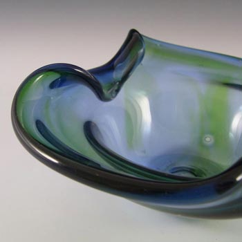 Signed Lillyfee Studio Glass Blue/Green Bowl by Clare Lee