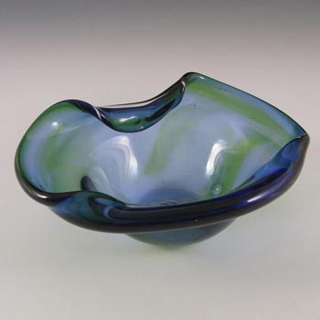 Signed Lillyfee Studio Glass Blue/Green Bowl by Clare Lee