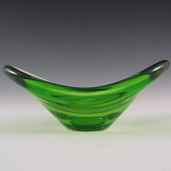 Magnor Norwegian 70's Green Cased Glass Bowl - Signed