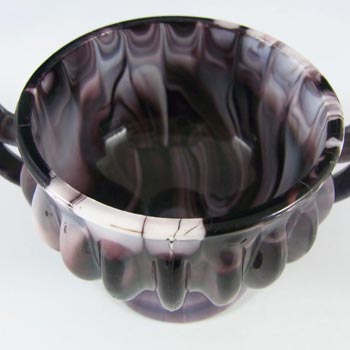 Sowerby #1299 Victorian Purple Malachite/Slag Glass Bowl