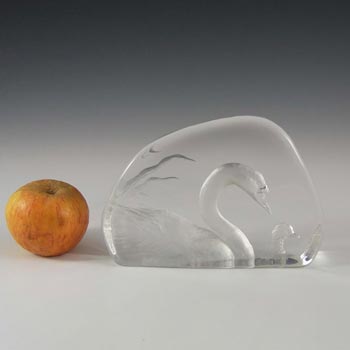 Mats Jonasson #3317 Glass Swan Paperweight - Signed