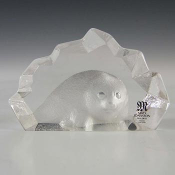 Mats Jonasson #3303 Glass Seal Paperweight - Signed
