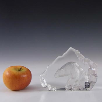 Mats Jonasson #3598 Glass Polar Bear Paperweight - Signed