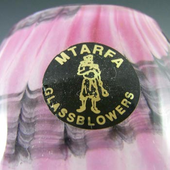 Mtarfa Purple & White Glass Vase - Signed + Labelled
