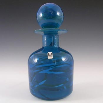 Mdina 'Ming' Blue & Green Glass Decorative Bottle - Signed