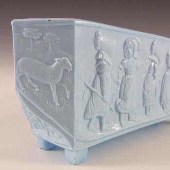 Sowerby #1219 Victorian Blue Milk / Vitro-Porcelain Glass Posy Trough - Marked