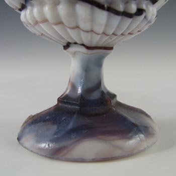 Victorian Purple Malachite/Slag Glass Footed Bowl/Dish