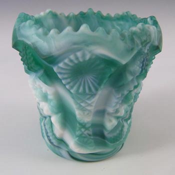 Imperial Glass Malachite/Slag Spill Vase - Marked