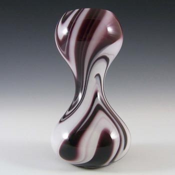Carlo Moretti Marbled Purple & White Murano Glass Vase