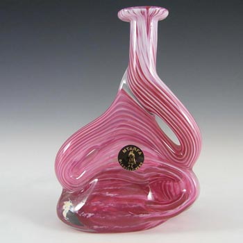 Mtarfa Maltese Organic Pink & White Glass Vase - Signed
