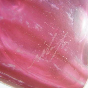 Mtarfa Maltese Organic Pink & White Glass Vase - Signed