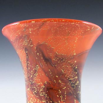 Maltese Mtarfa Red + Black Gold Leaf Glass Vase - Label