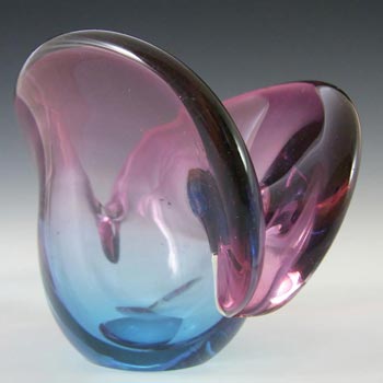 Seguso Dalla Venezia Murano & Pink Glass Clam Bowl/Vase