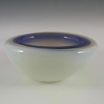Murano Purple & Opalescent White Lattimo Glass Bowl