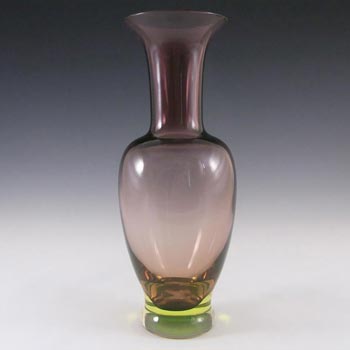 Murano/Venetian Purple & Uranium Green Sommerso Glass Vase