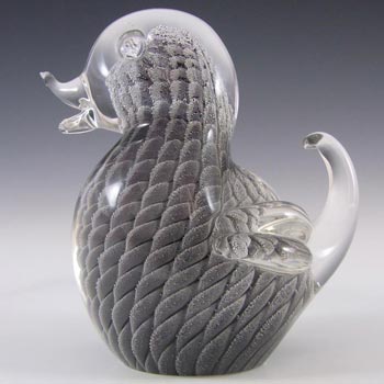 V. Nason & Co Murano Grey Glass Bird Sculpture - Label