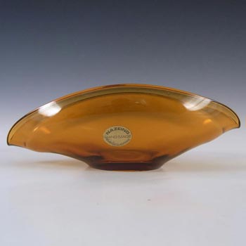 Nazeing British 1950's Amber Glass Posy Bowl - Labelled