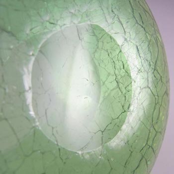 Elwell's Green Crackle Glass Labelled Vase - Nazeing?