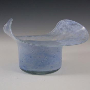 Nazeing? Clouded Mottled Blue Bubble Glass Posy Vase