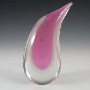 Oball Murano Pink + White Sommerso Glass Vase - Labelled