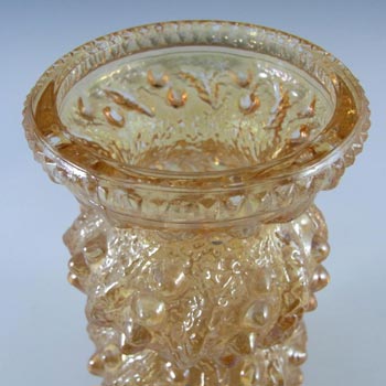 2 x Oberglas Austrian Textured Glass Vases / Candlesticks