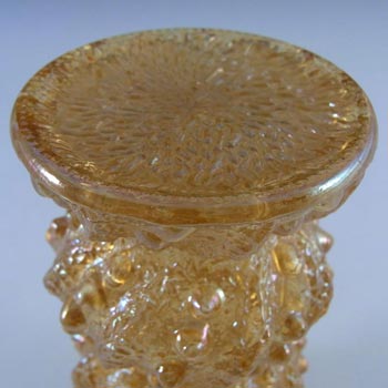 2 x Oberglas Austrian Textured Glass Vases / Candlesticks