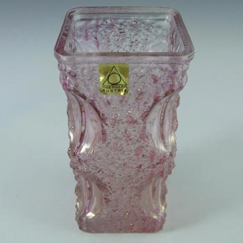 Set of 3 Oberglas Austrian Textured Glass Vases - Label