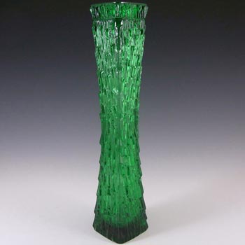 Oberglas Austrian Tall Green Textured Glass Vase