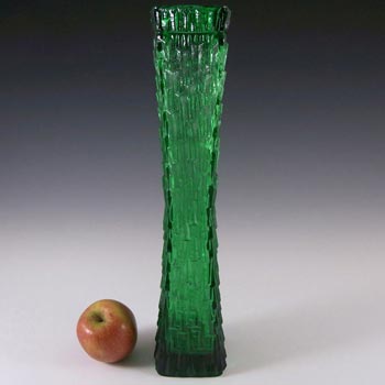 Oberglas Austrian Tall Green Textured Glass Vase