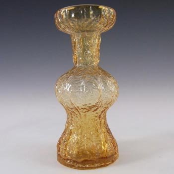 Japanese 'Old Colony' Bark Textured Amber Glass Vase