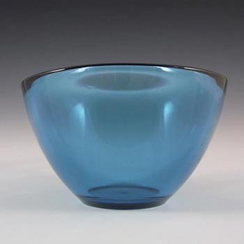 Orrefors Sven Palmqvist Blue Glass Fuga Bowl - Marked
