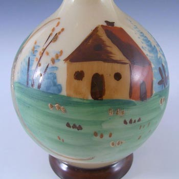 Victorian Hand Painted/Enamelled Opaque Glass Vase