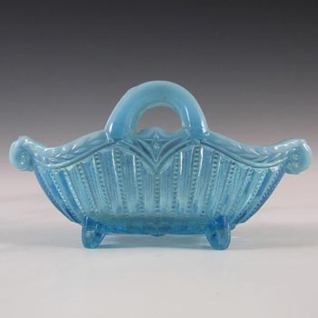 Henry Greener 1900\'s Victorian Blue Pearline Glass Bowl