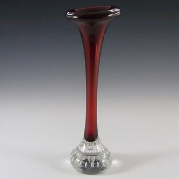 Swedish Aseda Red Glass Jack In The Pulpit/Bone Vase