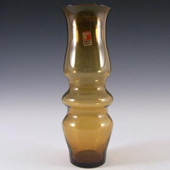 Ryd Swedish / Scandinavian Amber Glass Hooped Vase - Label
