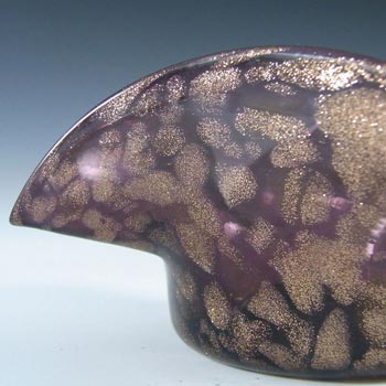 Salviati Copper Aventurine & Purple Glass Finger Bowl