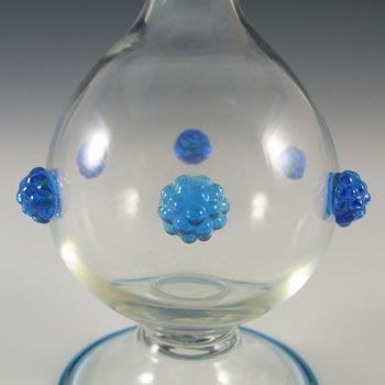 Signed Salviati Murano Venetian Blue Glass Vase