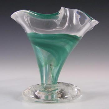Adrian Sankey British Green Glass Vase - Labelled
