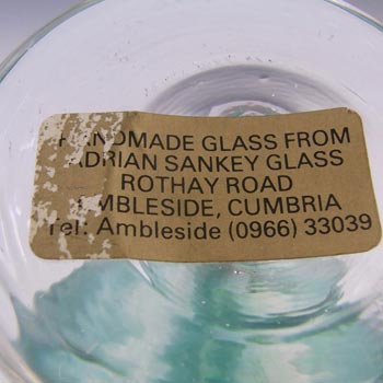 Adrian Sankey British Green Glass Vase - Labelled