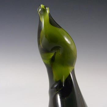 Hyllinge Swedish Green Glass Bird Sculpture - Labelled