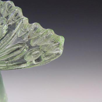 Sowerby Art Deco Green Glass Butterfly Trinket Set