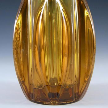 Rosice Sklo Union 8" Amber Glass Vase by Jan Schmid #1032