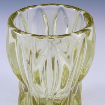 Rosice Sklo Union Yellow Glass Vase by Jan Schmid #1032