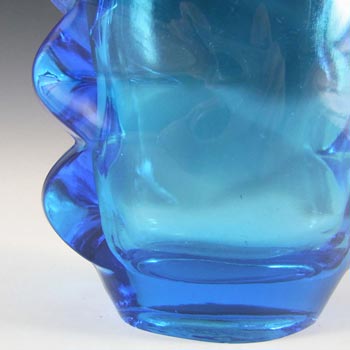 Sklo Union 1970s Rosice Blue Glass Vase - Pattern 1272