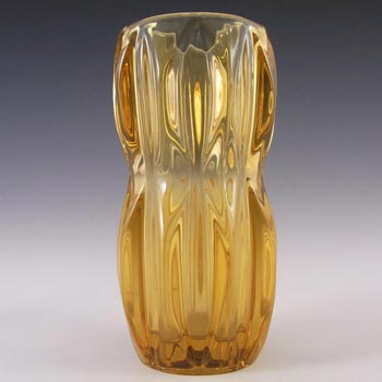 Rosice Sklo Union 6\" Amber Glass Vase by Jan Schmid #1032