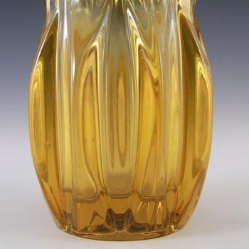 Rosice Sklo Union 6" Amber Glass Vase by Jan Schmid #1032